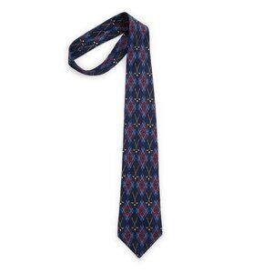 TOMMY HILFIGER golf argyle print silk neck tie